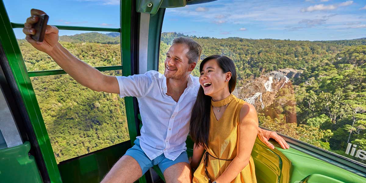 Travellers on the Skyrail Rainforest Cableway