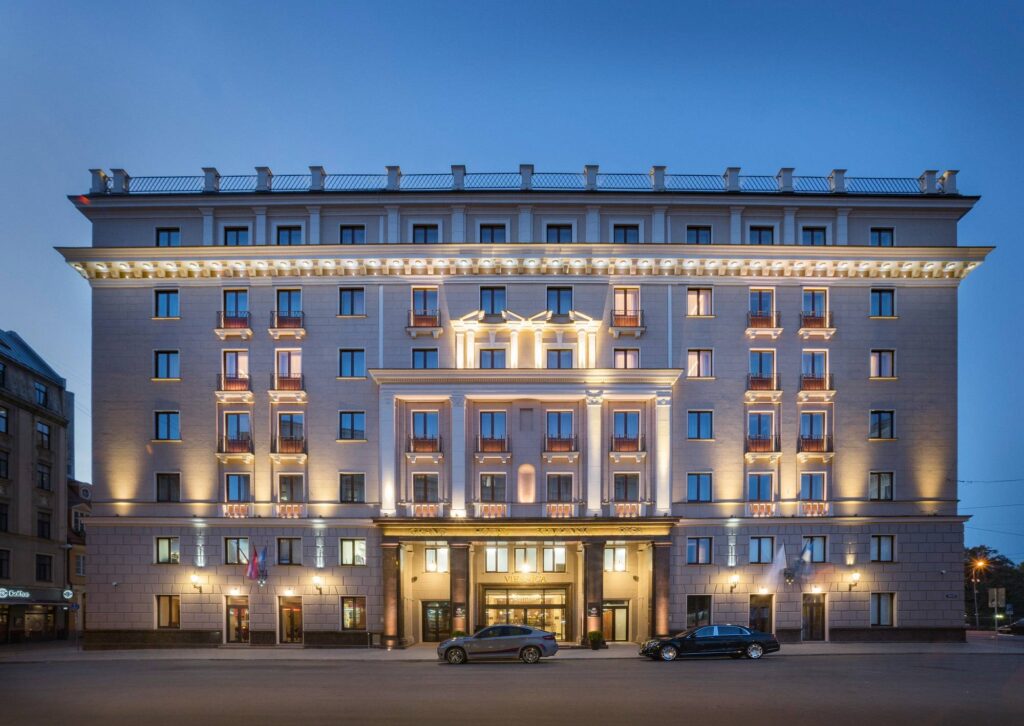 Exterior front of the Grand Hotel Kempinski Riga