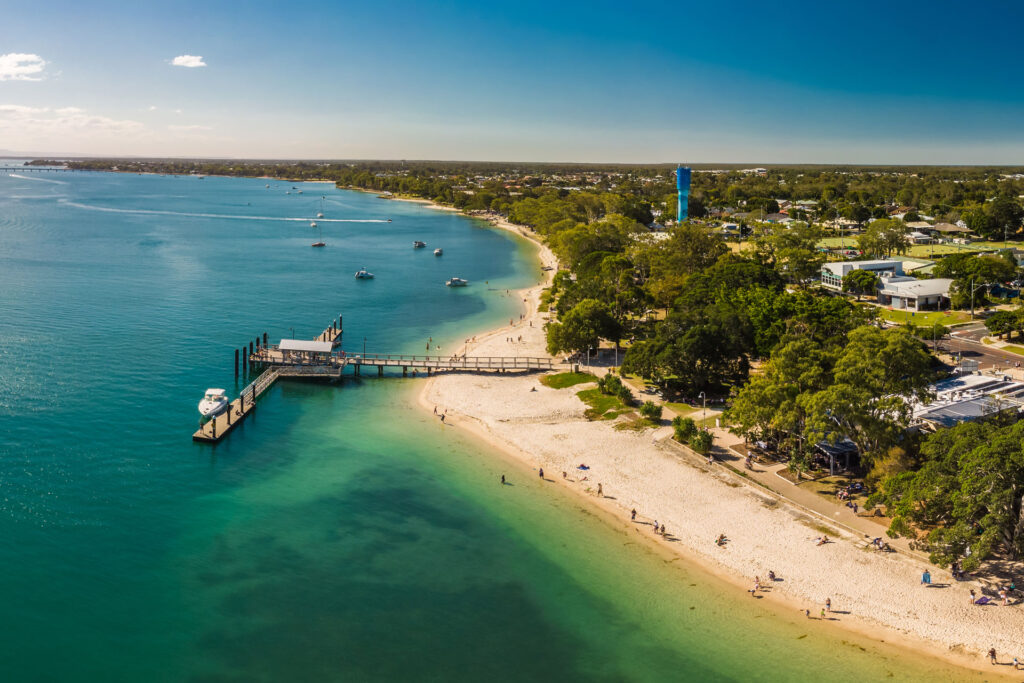 Aerial view of Bribie Island