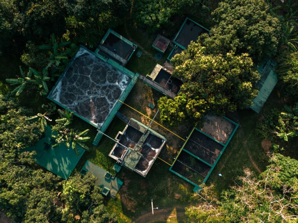 Aerial view of the Wastewater treatment plant At Cinnamon Lodge Habarana