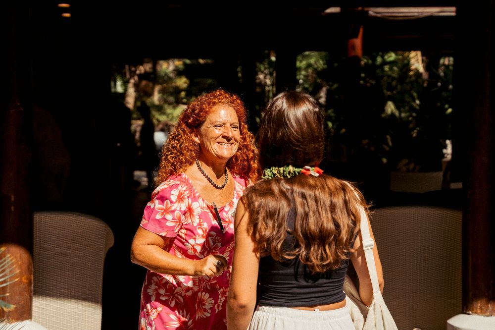 Smiling guests at a hotel